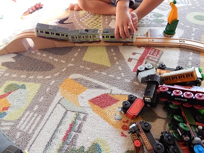 Plarail With IKEA BRIO Wooden Rails10