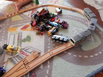 Plarail With IKEA BRIO Wooden Rails5